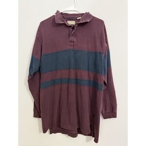 Vintage Arrow Rugby Polo Shirt Men's‎ M Burgundy Blue Colorblock Preppy Ivy 90s